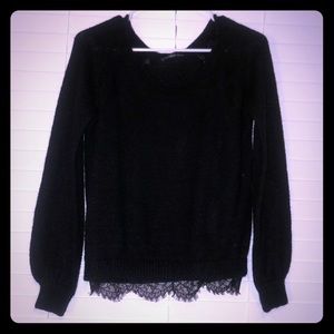 Warm black knit sweater